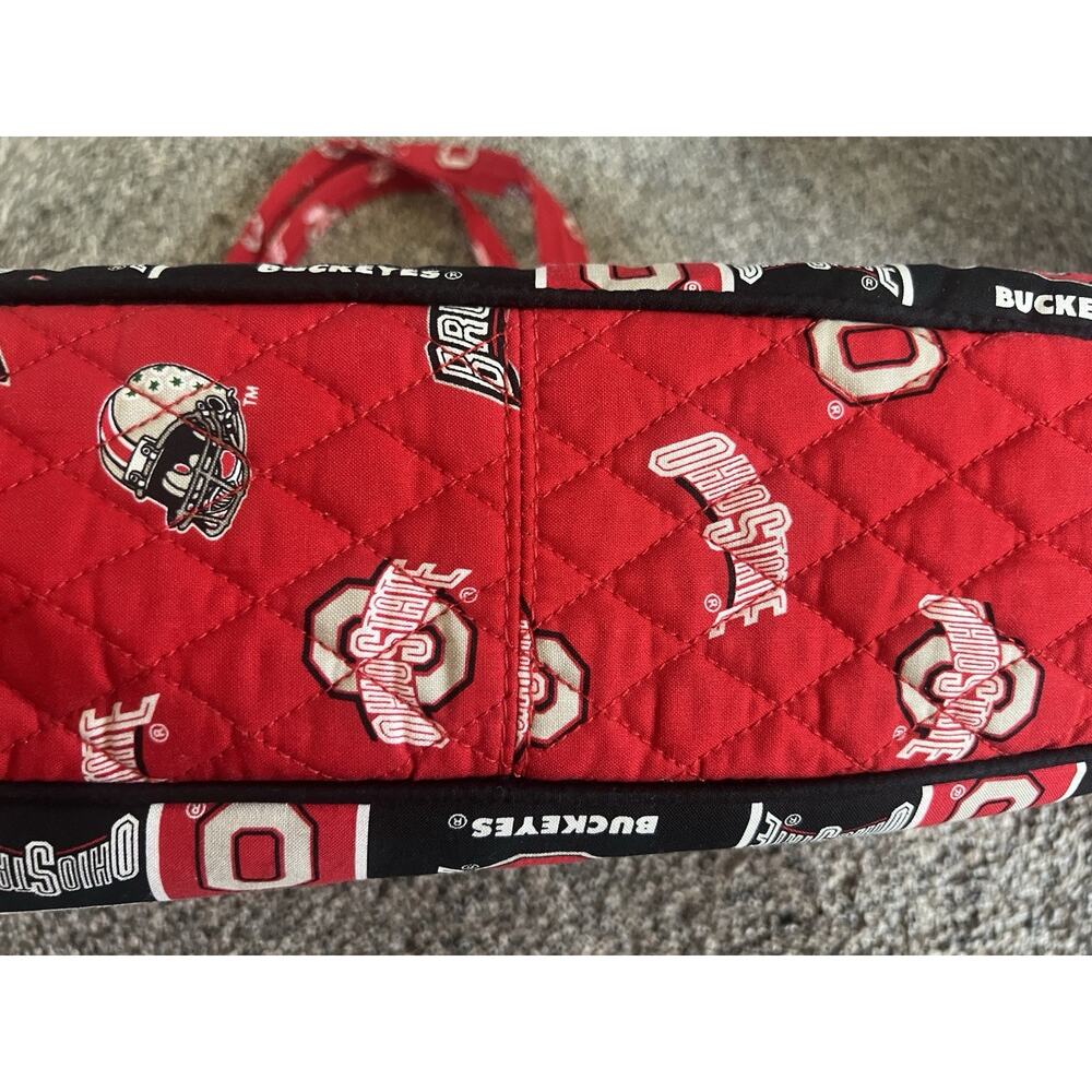 Vera Bradley Ohio State Buckeyes Quilted Duffel Bag Red Football Travel Weekend - Picture 4 of 7